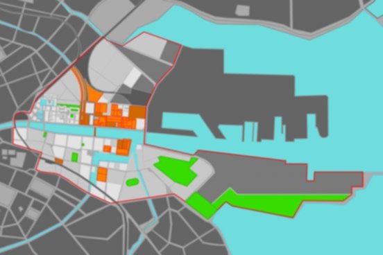 Temporäre Freiraumnutzung der Brachflächen in den Docklands von Dublin.